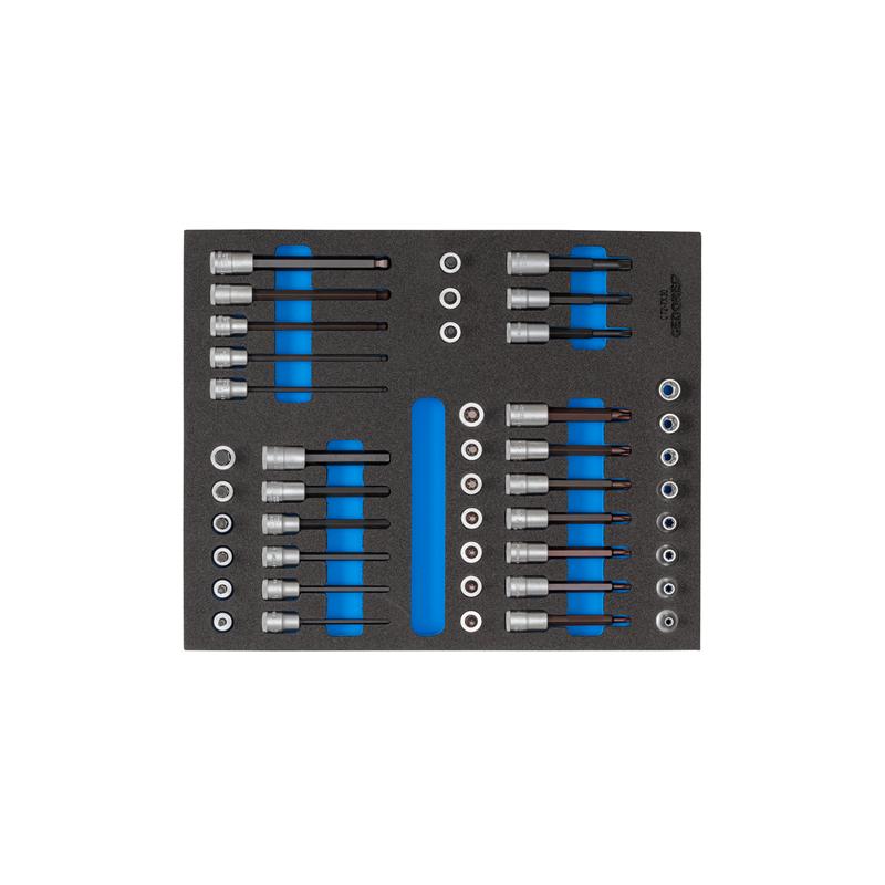 GEDORE Steckschlüssel-Satz 3/8" in Check-Tool-Modul, 52-teilig 2005 CT2-TX 30