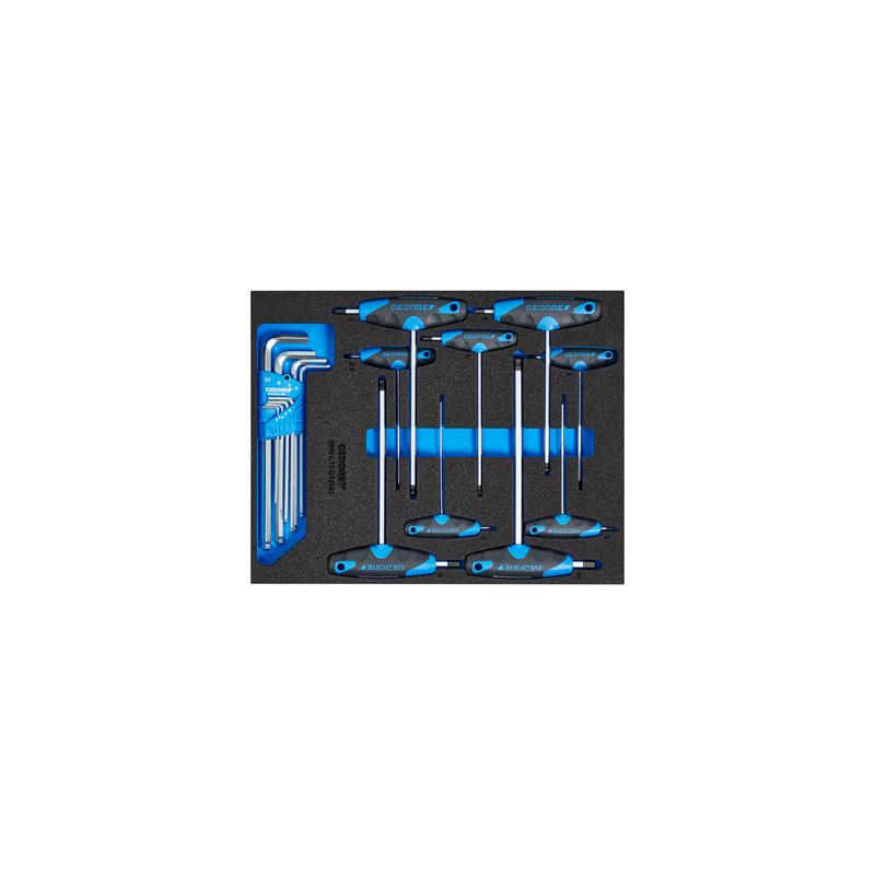 GEDORE Winkelschraubendreher-Satz in Check-Tool-Modul, 17-teilig 2005 CT2-DT 2142