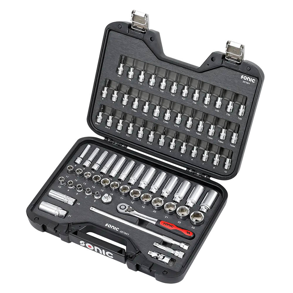 Sonic BMCS Blasformkoffer mit 3/8 Ratschen-Satz, 76-teilig