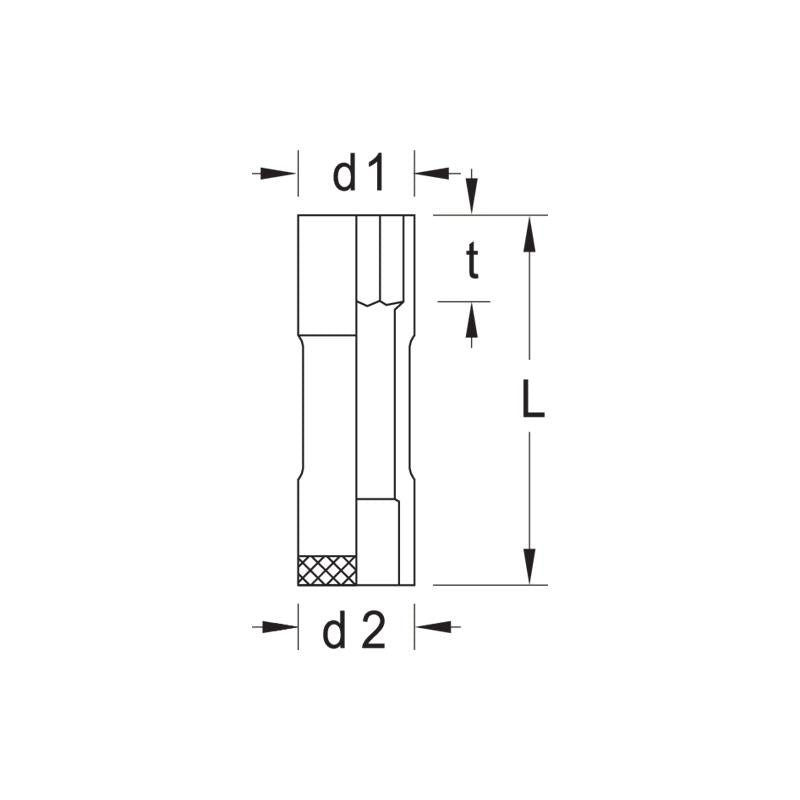 GEDORE Steckschlüsseleinsatz 1/2 Zoll, lang, Sechskant, 34 Millimeter 19 L 34-19 L 34