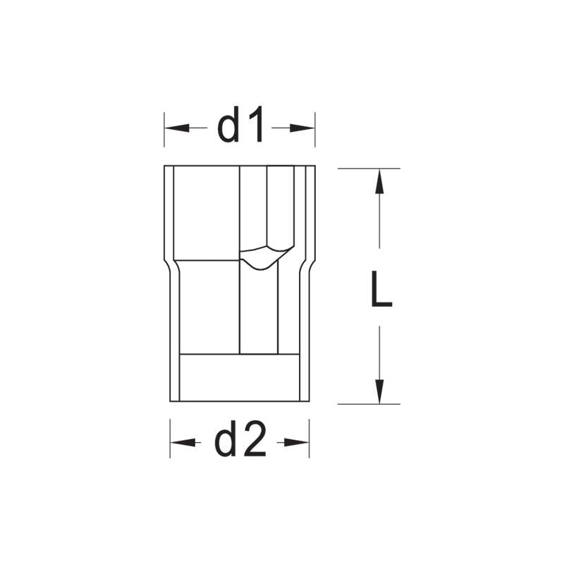 GEDORE VDE Steckschlüsseleinsatz 3/8 Zoll 6-kant 17 Millimeter VDE-30-17
