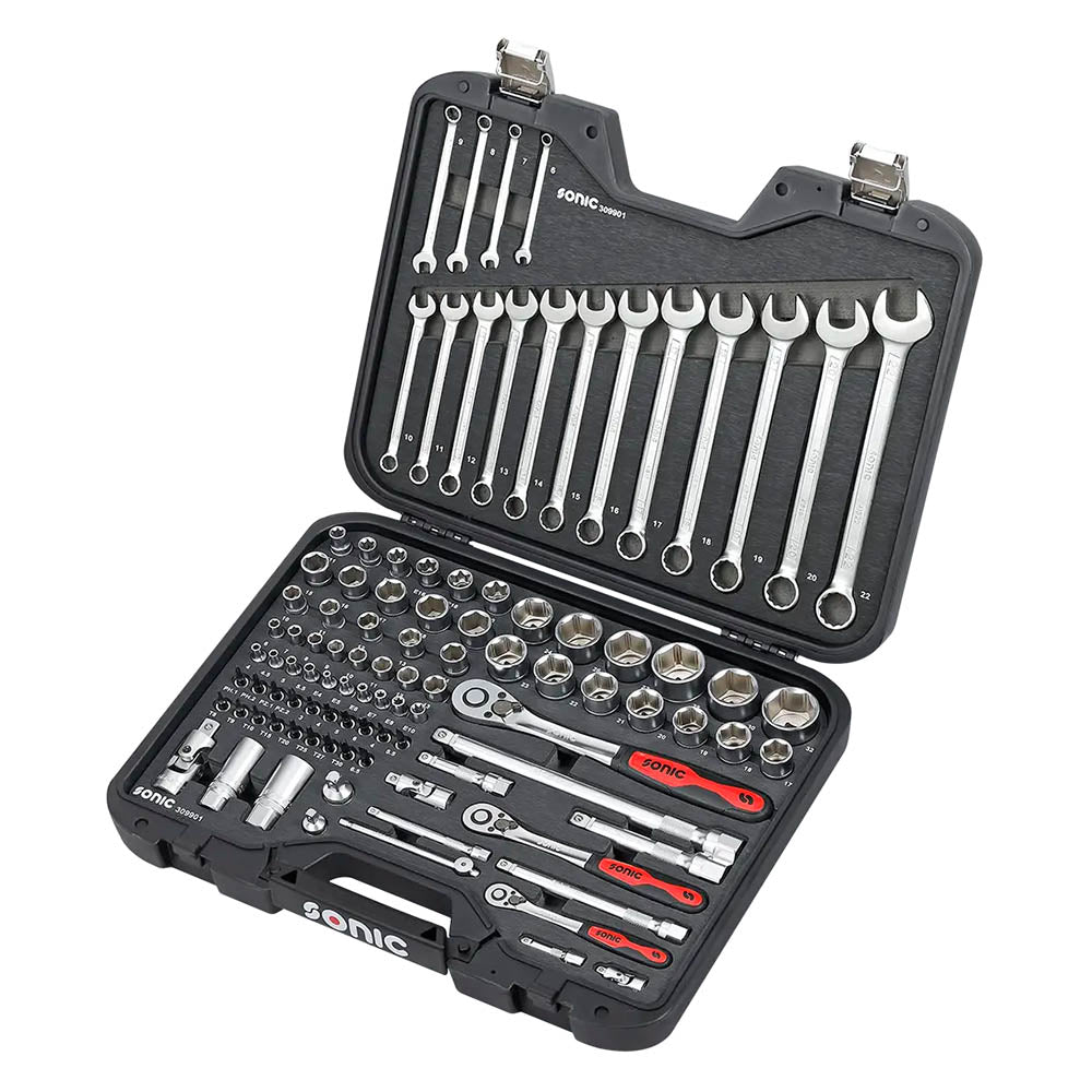 Sonic BMCS Blasformkoffer mit 1/4 3/8" & 1/2 Nuss- und Bit-Satz, 99-teilig