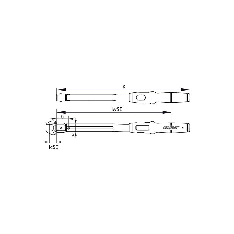 GEDORE Drehmomentschlüssel TORCOFIX TF-SE für 5 bis 25 Newtonmeter - TF-SE25