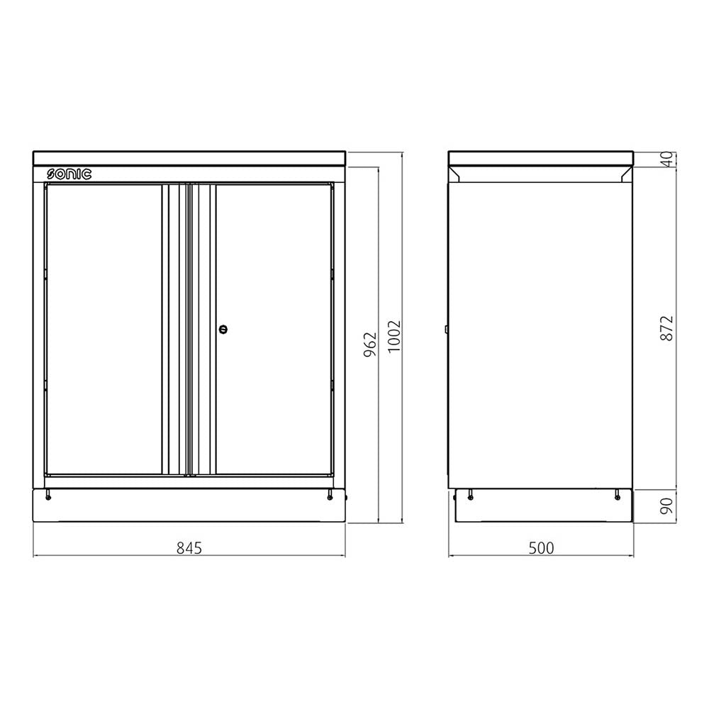 Sonic MSS 845mm Wandschrank ohne Arbeitsplatte