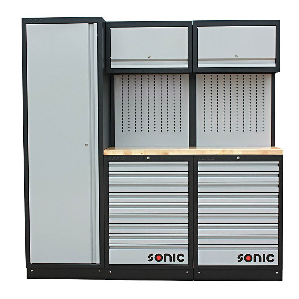 Sonic MSS 1958mm Schrankwand mit Holz-Arbeitsplatte