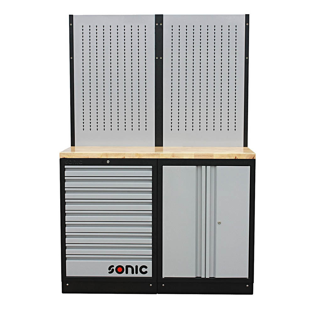 Sonic MSS 1348mm Schrankwand mit Holz-Arbeitsplatte