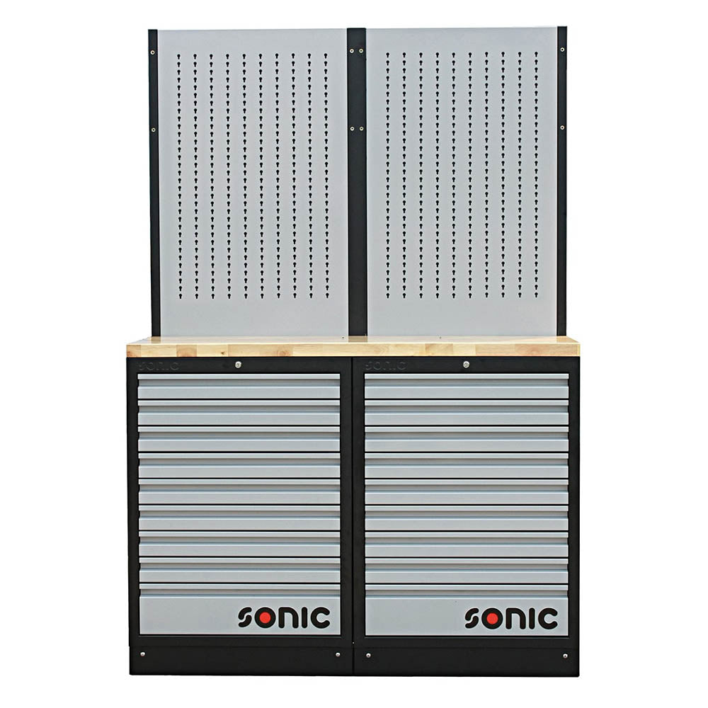 Sonic MSS 1348mm Schrankwand mit Holz-Arbeitsplatte