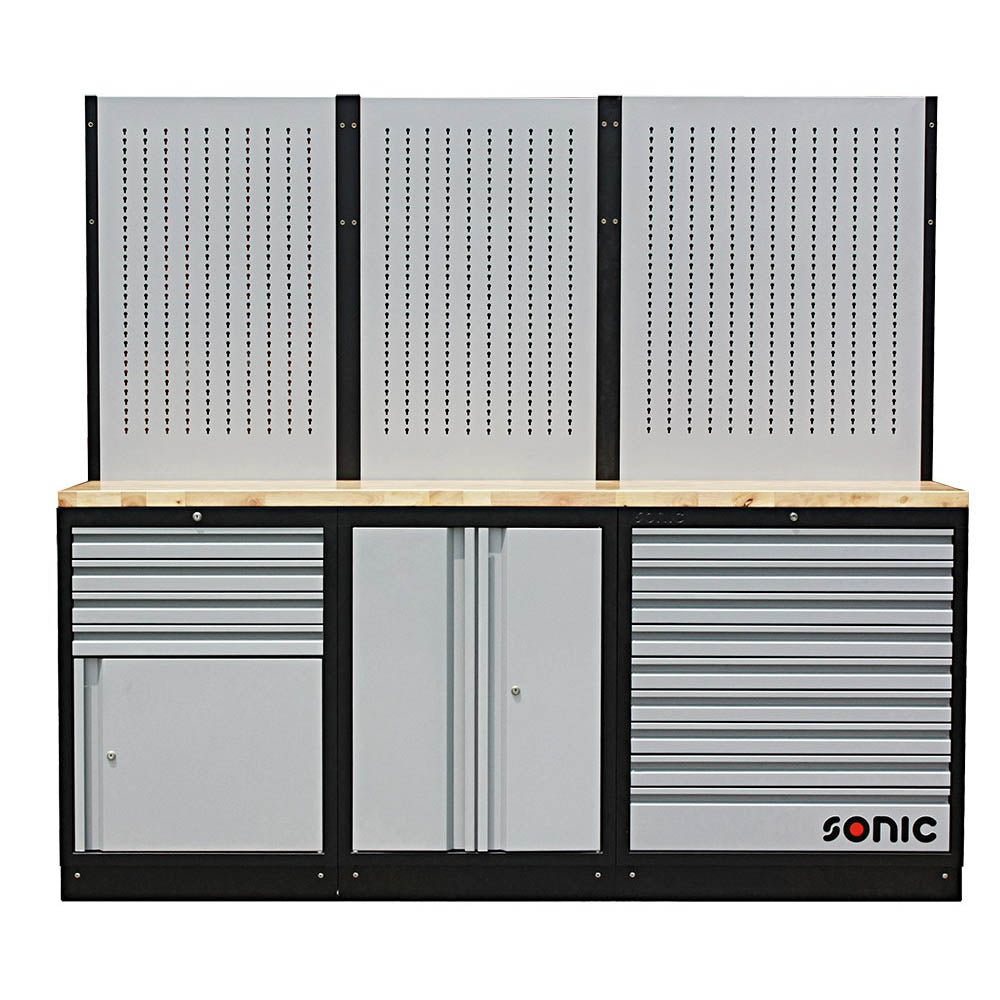 Sonic MSS 2193mm Schrankwand mit Holz-Arbeitsplatte