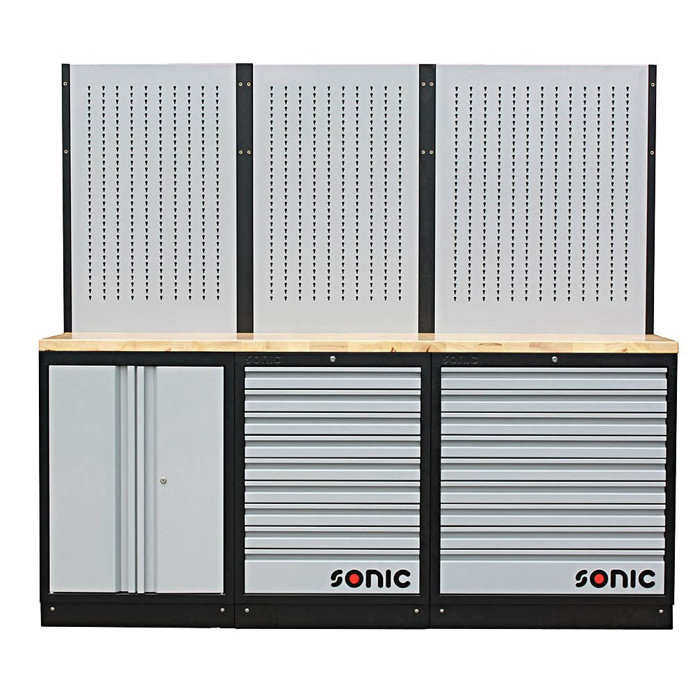 Sonic MSS 2193mm Schrankwand mit Holz-Arbeitsplatte