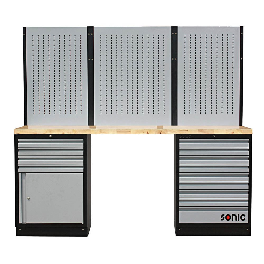 Sonic MSS 2193mm Schrankwand mit Holz-Arbeitsplatte
