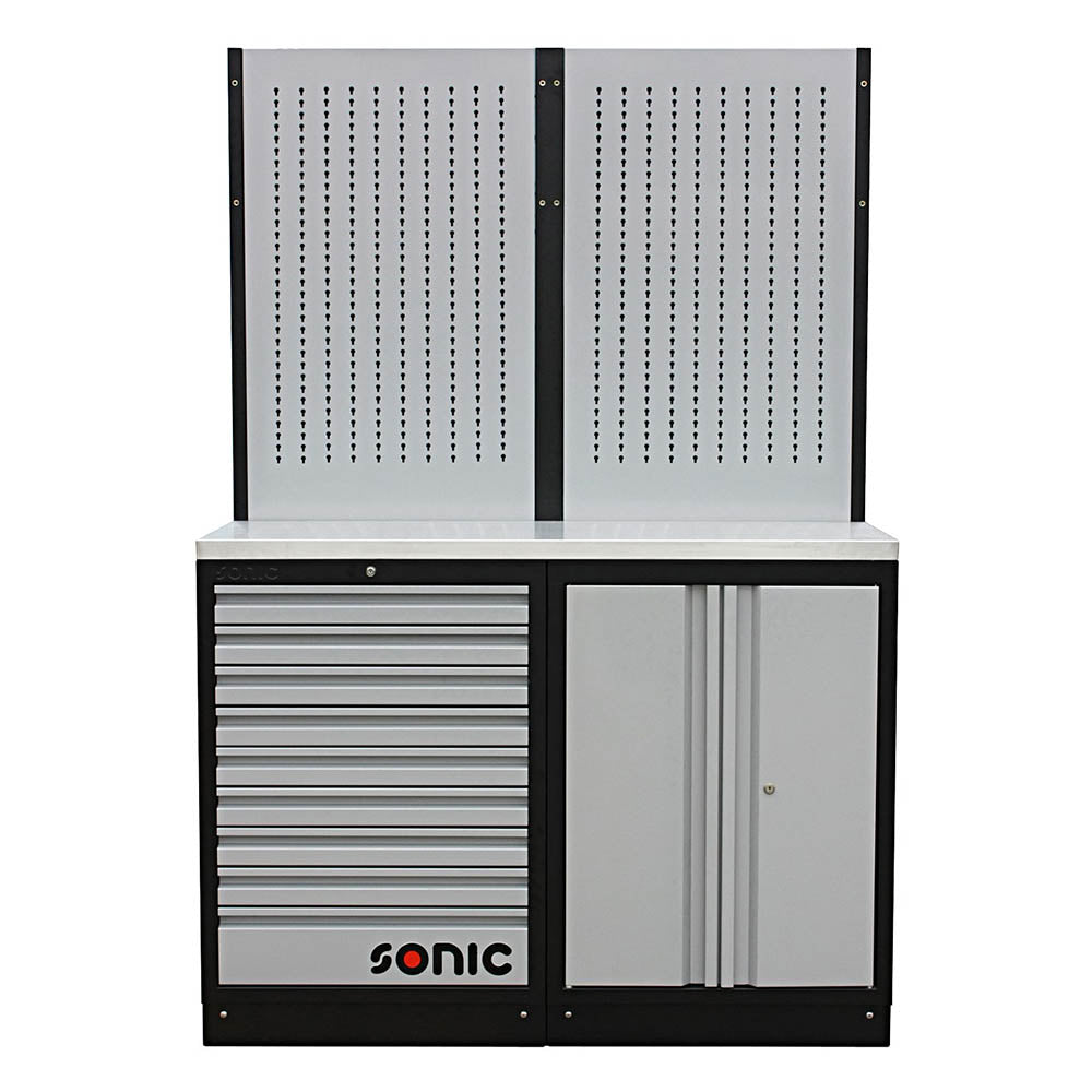 Sonic MSS 1348mm Schrankwand mit Edelstahl-Arbeitsplatte
