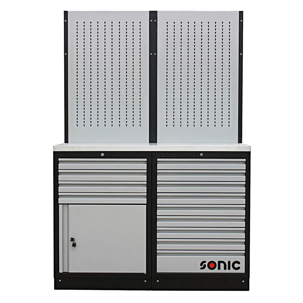 Sonic MSS 1348mm Schrankwand mit Edelstahl-Arbeitsplatte