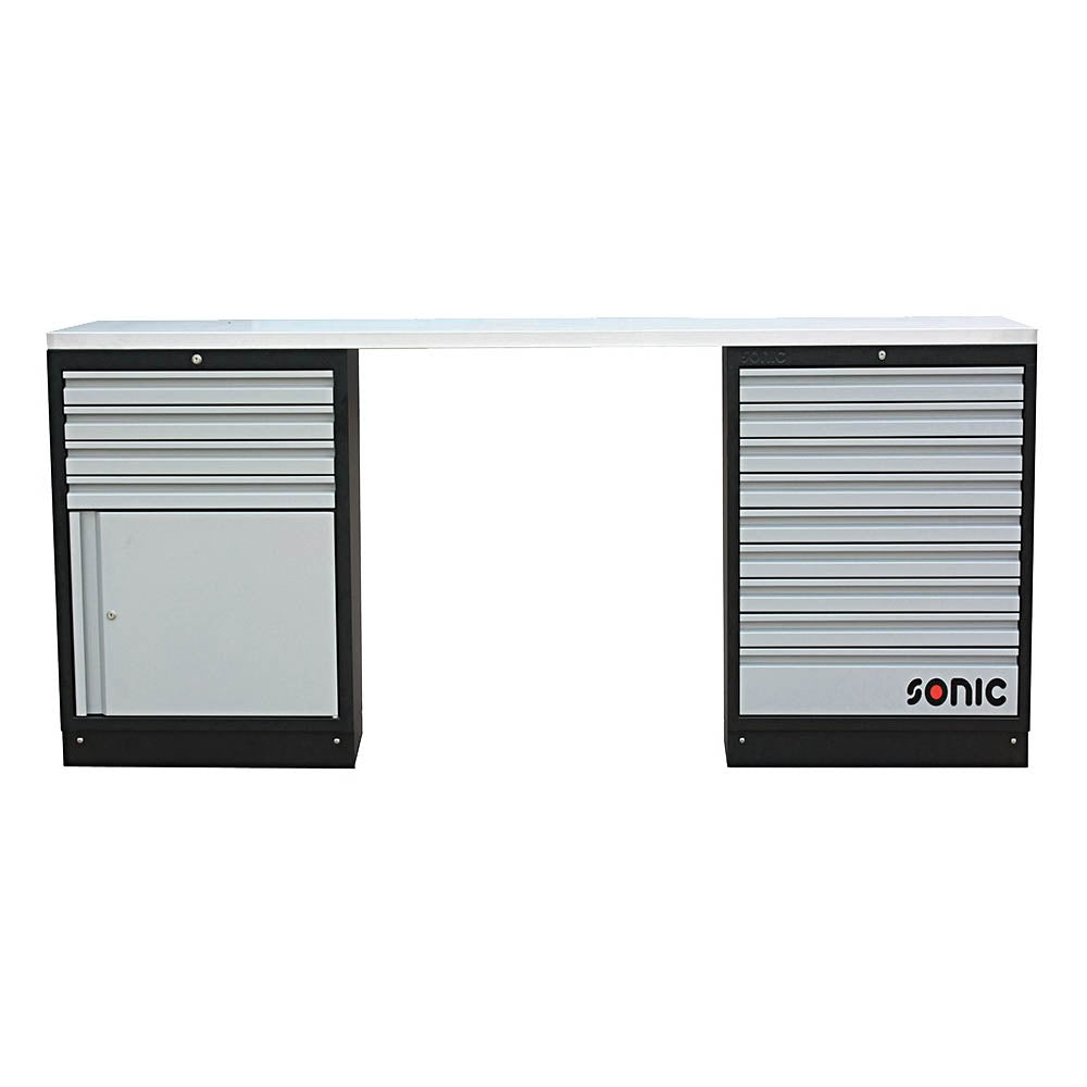 Sonic MSS 2193mm Schrankwand mit Edelstahl-Arbeitsplatte