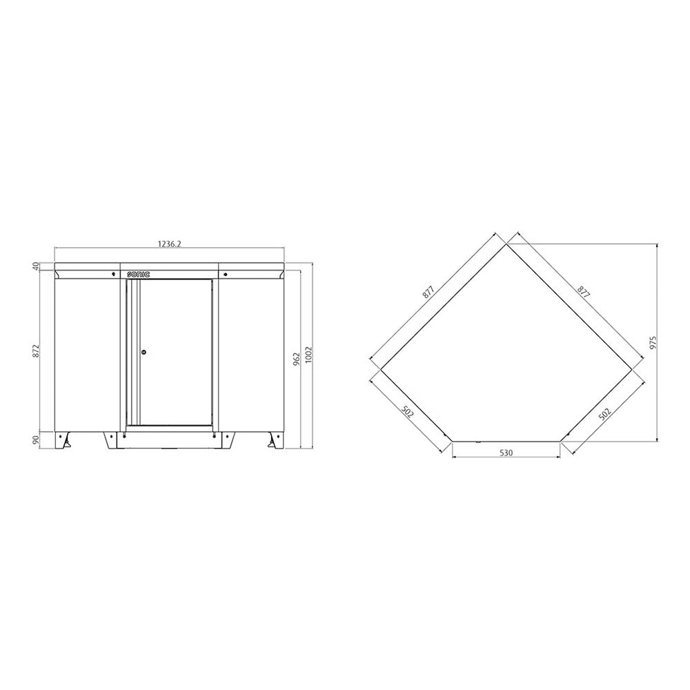 Sonic MSS 845mm Eck-Schrank ohne Arbeitsplatte
