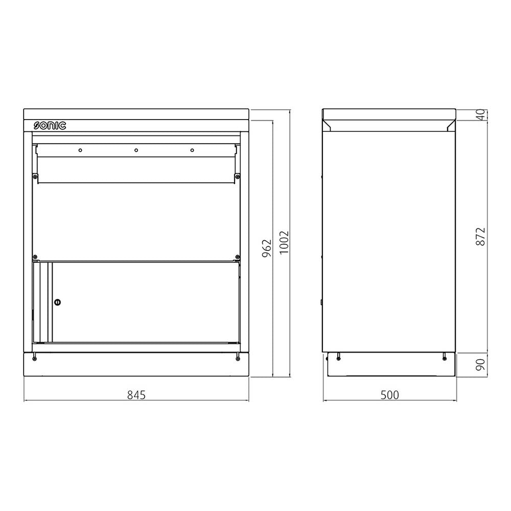 Sonic MSS 845mm Schrank für Kabeltrommel ohne Arbeitsplatte