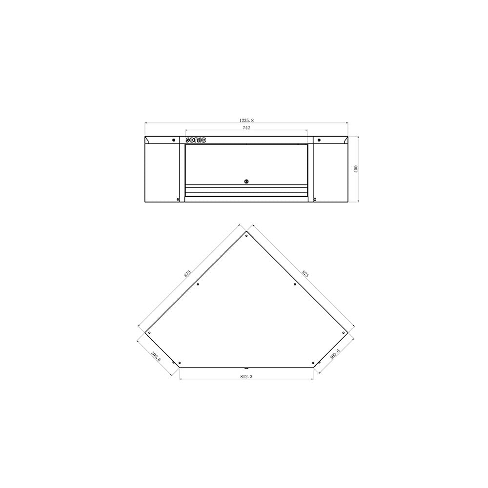 Sonic MSS 845mm Eck-Hängeschrank