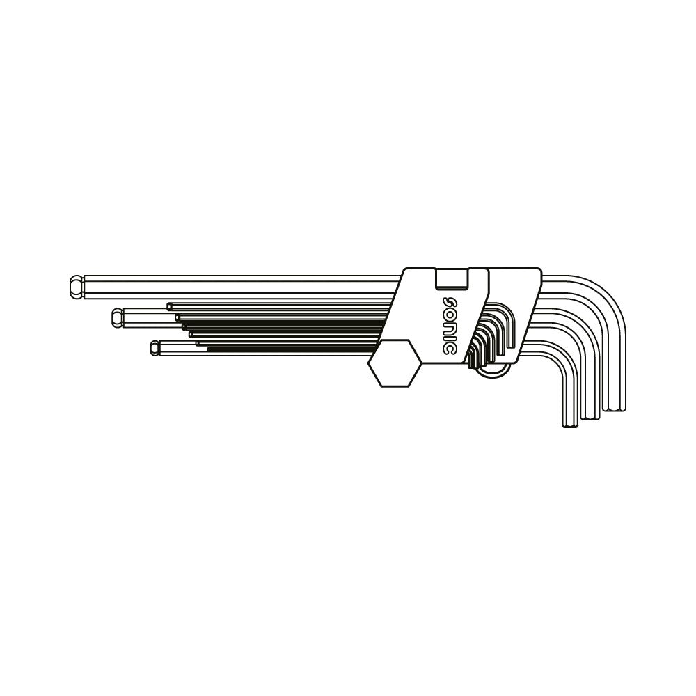 Sonic Innensechskantschlüsselsatz extra lang SAE 10-tlg - 601003