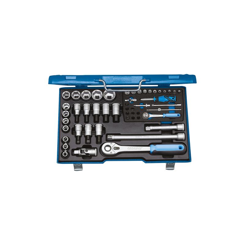 GEDORE Steckschlüssel-Satz 1/4 Zoll und 1/2 Zoll 50-teilig von 4 bis 30 mm 19 V20 U-10