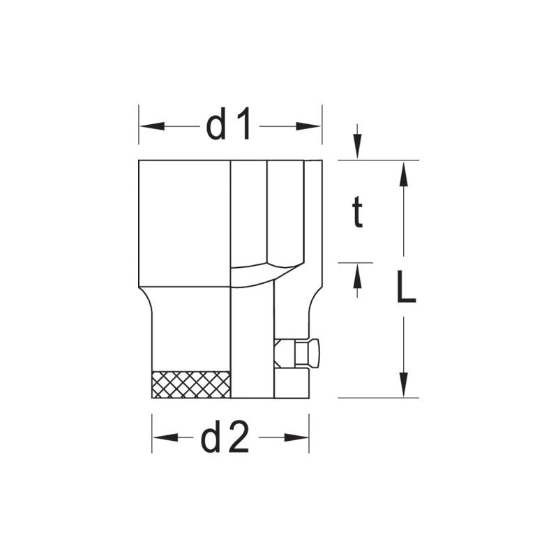 GEDORE Steckschlüsseleinsatz 3/4 Zoll 6-Kant 46 Millimeter - 32 46