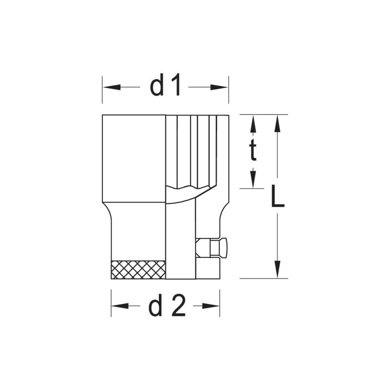 GEDORE Steckschlüsseleinsatz 3/4 Zoll UD-Profil 1,7/16 Zoll D 32 1,7/16 AF - 0123456789