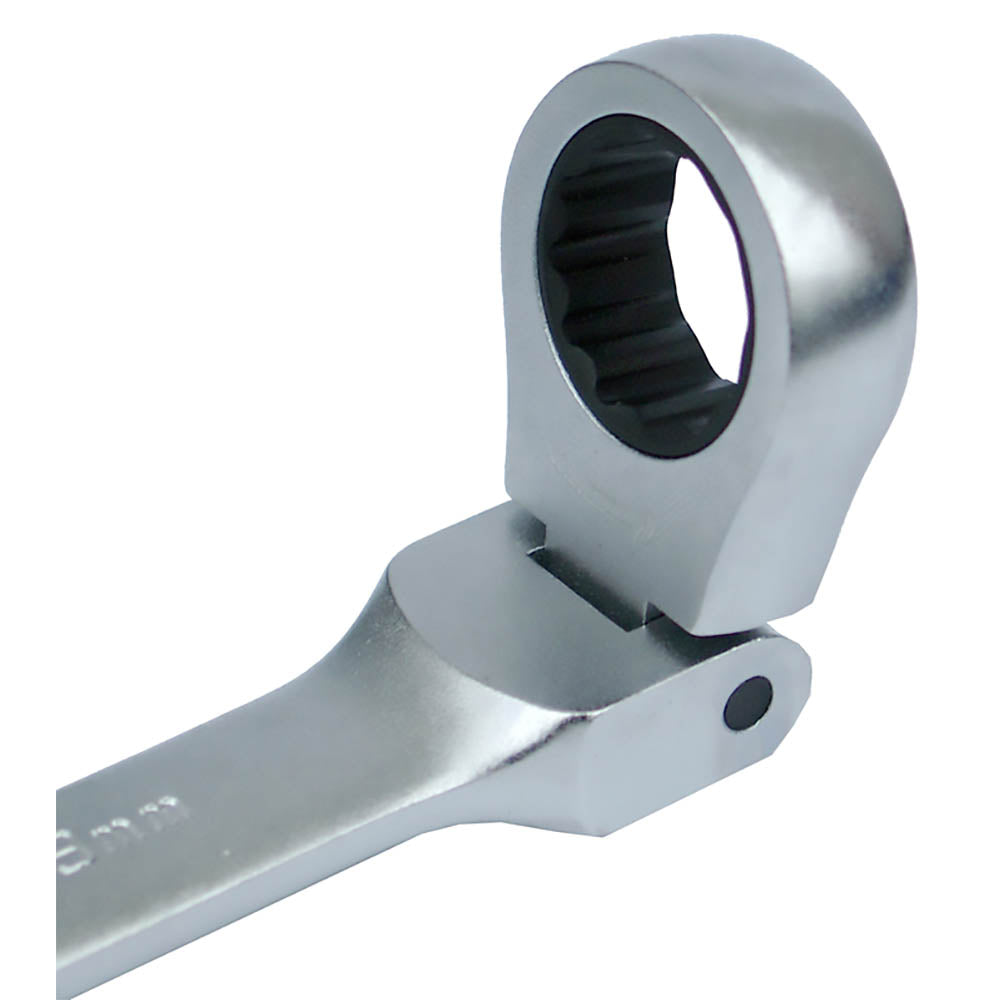 SW-Stahl Gabelringratschenschlüsselsatz mit Gelenk poliert 12-teilig (8 bis 19 mm)