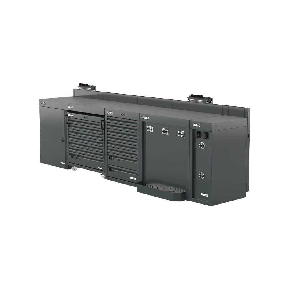 Sonic MSS+ Schrankwand halb hoch, Verbundarbeitsplatte