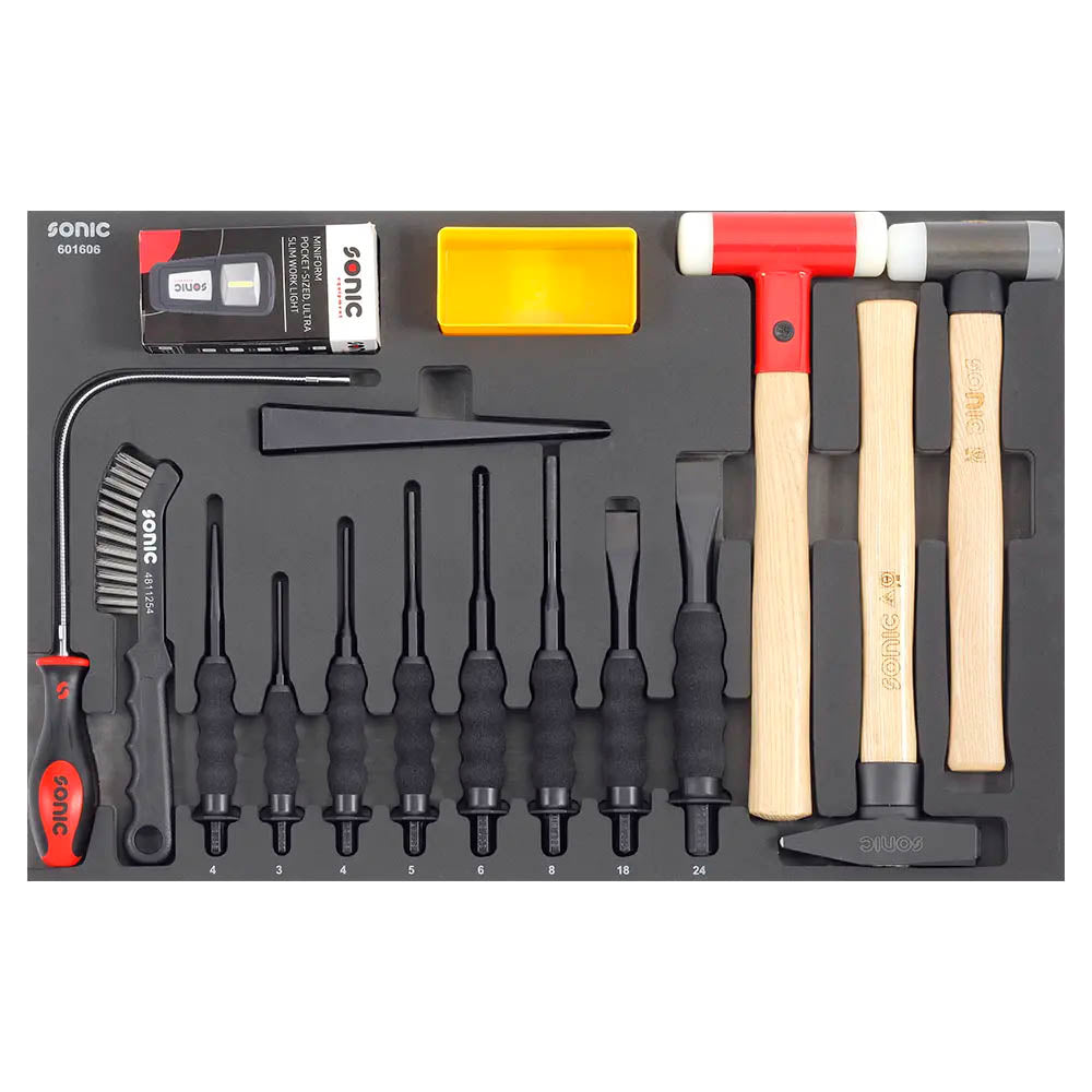 Sonic Schaumeinlage SFS Hammer- und Meißel-Satz, 16-teilig