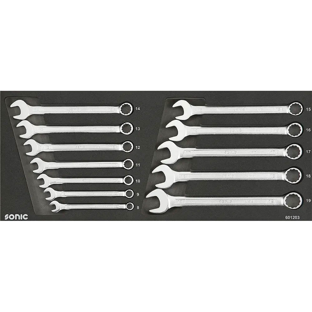 Sonic Schaumeinlage Schraubenschlüsselsatz für Aufsatzbox 473041, 12-teilig
