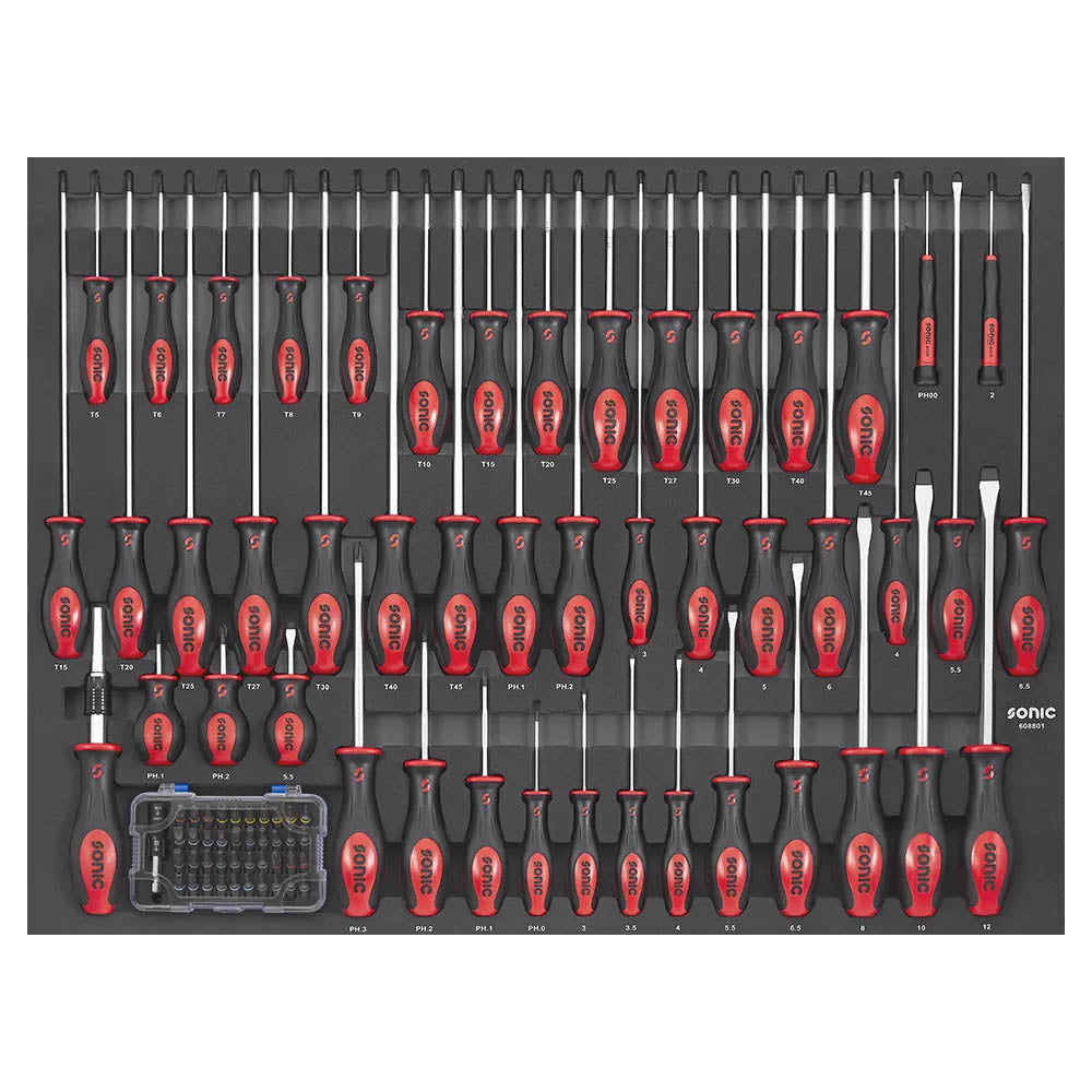 Sonic Schaumeinlage SFS Schraubendreher-Satz 88-teilig