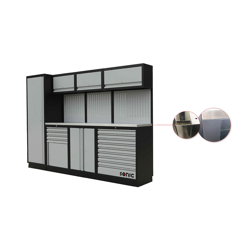 Sonic MSS 1958mm Schrankwand (extra tiefe Edelstahl-Arbeitsplatte)