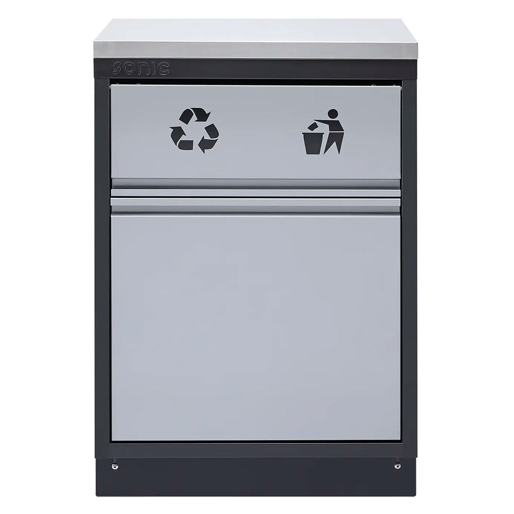 Sonic MSS 674mm Abfallbehälter mit Holz-Arbeitsplatte