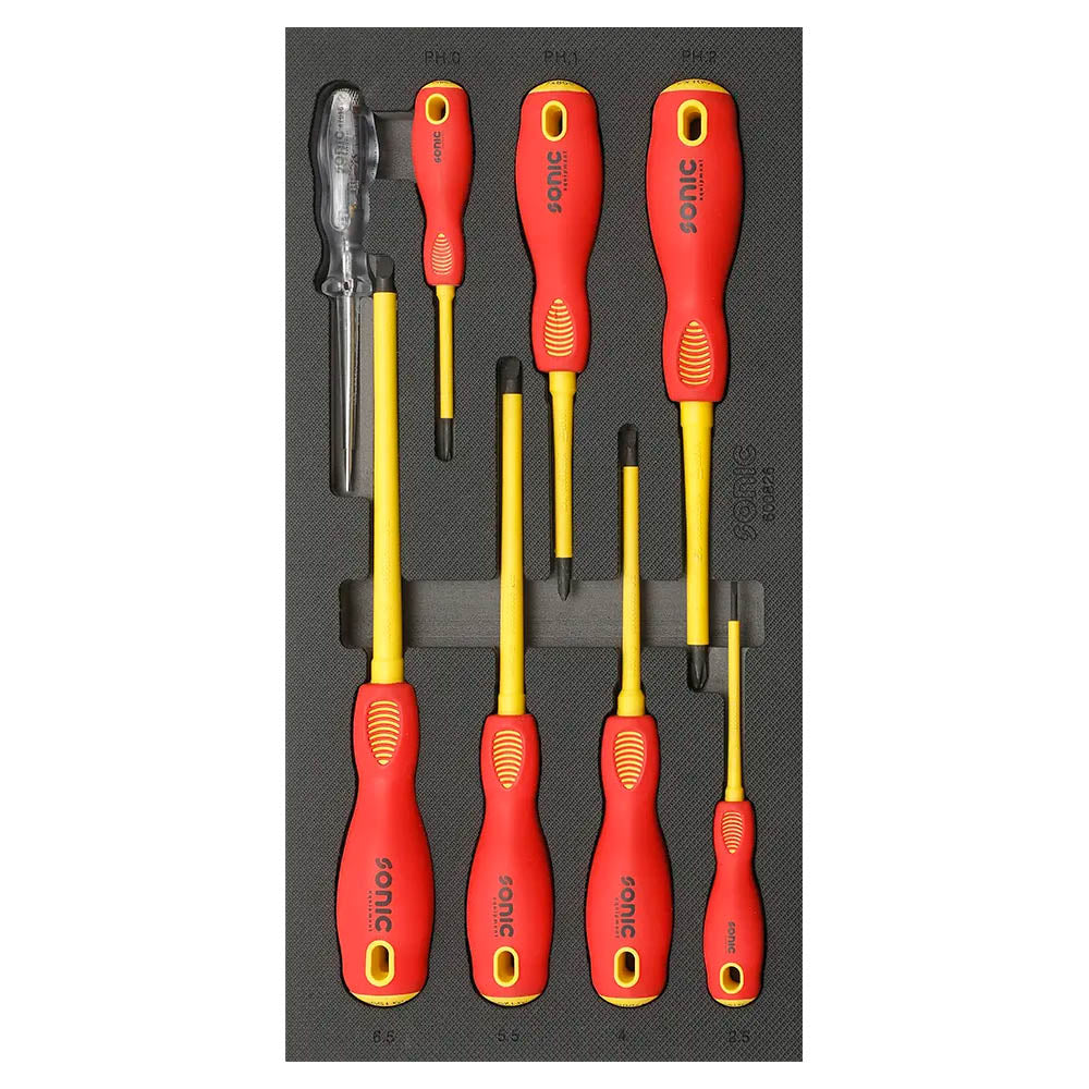 Sonic Schaumeinlage 1/3 SFS VDE Schraubendreher-Satz, 8 teilig