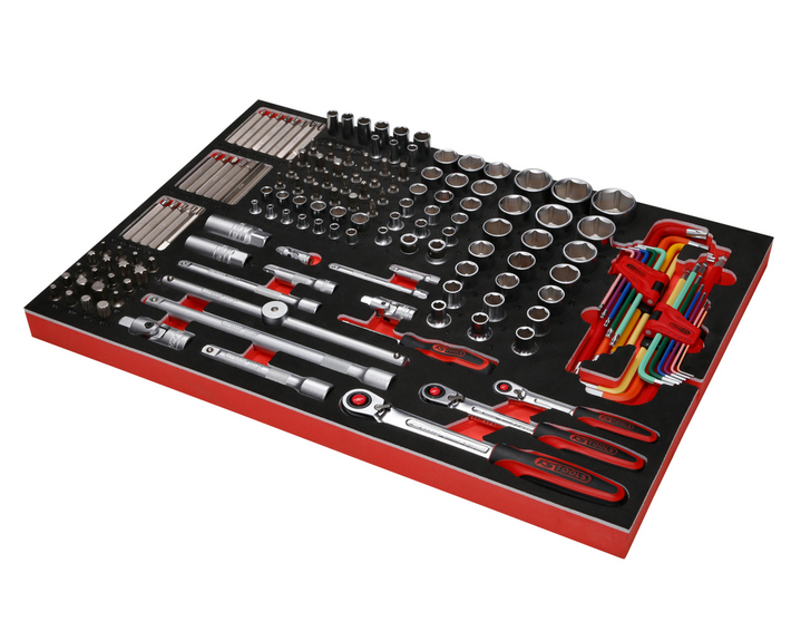 KS Tools Performanceplus Werkstattwagen-Satz P10 mit 262 Werkzeugen für 5 Schubladen