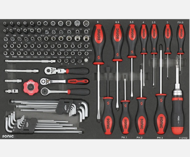 Sonic Werkstattwagen S9 gefüllt 285 teilig - dunkelgrau