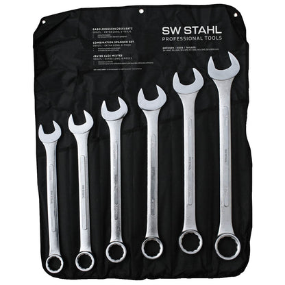 SW-Stahl Gabelringschlüsselsatz extra lang 6-teilig (34 bis 50 mm)