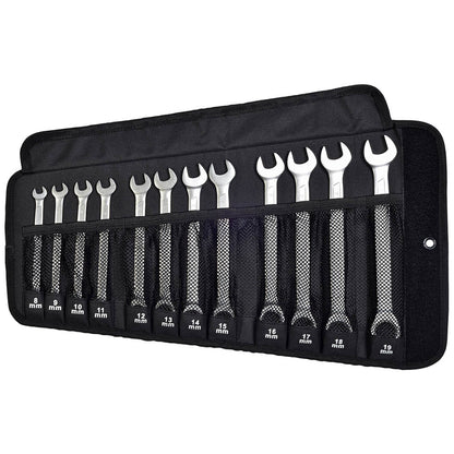 SW-Stahl Gabelringratschenschlüsselsatz 12-teilig (8 bis 19 mm)