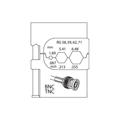 GEDORE Modul-Einsatz für Koaxial-Verbinder RG 58, RG 59, RG 62, RG 71 - 8140-14