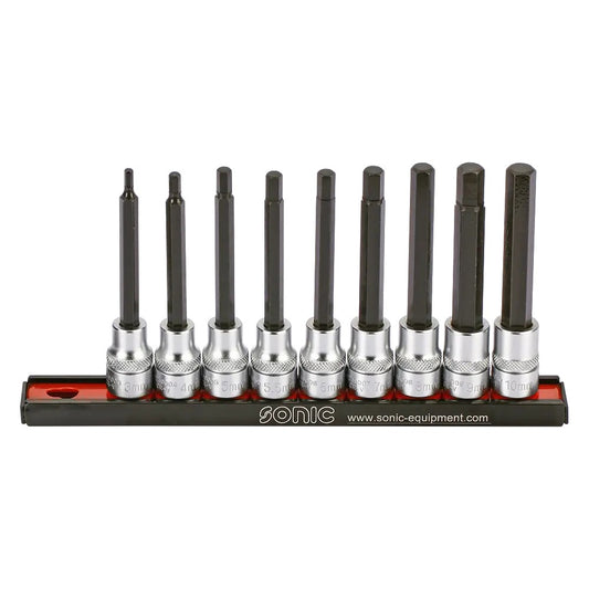 Sonic Bitsatz 3/8" Innensechskant lang auf Steckleiste 9-teilig - 200903