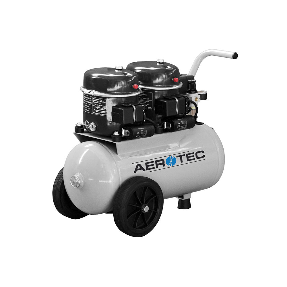 Aerotec Ölgeschmierter Kolbenkompressor Silent TWINPAINT 100/24 Airbrush (230 Volt / 42 dB)