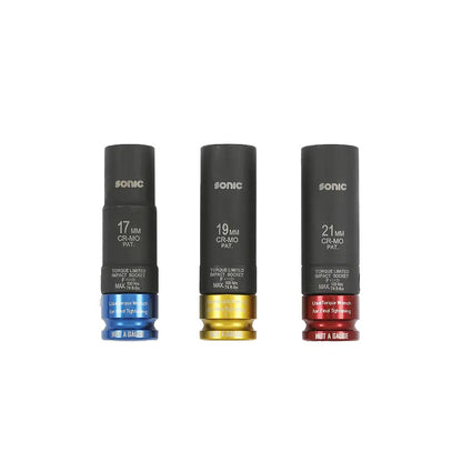 Sonic Kraft-Stecknusssatz drehmomentbegrenzt 1/2" 3-tlg - 300303