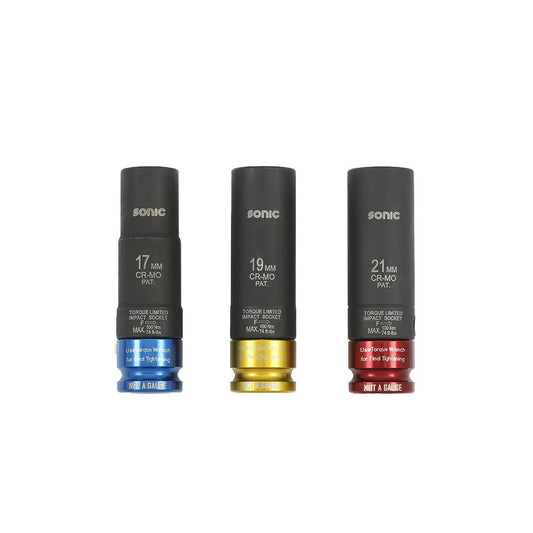 Sonic Kraft-Stecknusssatz drehmomentbegrenzt 1/2" 3-tlg - 300303
