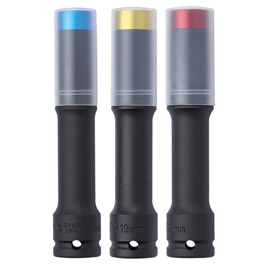 Sonic Felgen-Stecknusssatz 1/2 Zoll 6-kant extra lang mit Ring 3-tlg. - 300312