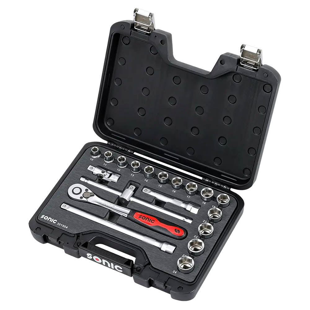 Sonic BMCS Blasformkoffer mit 1/2 Nuss-Satz mit Ratsche, 19-teilig