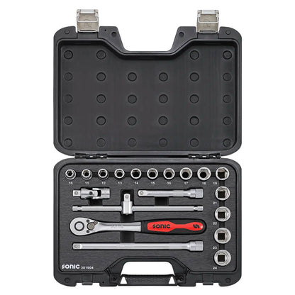 Sonic BMCS Blasformkoffer mit 1/2 Nuss-Satz mit Ratsche, 19-teilig