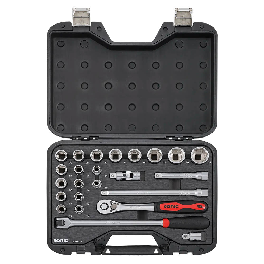 Sonic BMCS Blasformkoffer mit 1/2 Nuss-Satz mit Ratsche, 24-teilig