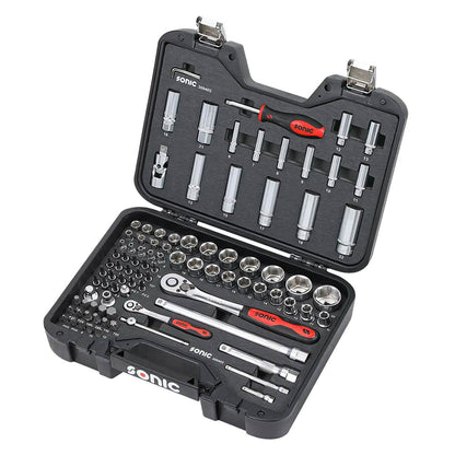 Sonic BMCS Blasformkoffer mit 1/4 1/2 Nuss- und Bit-Satz mit Ratsche, 94-teilig