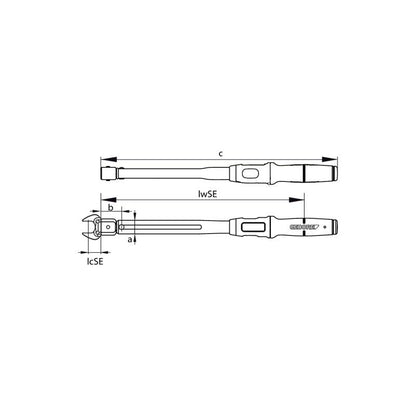 GEDORE Drehmomentschlüssel TORCOFIX TF-SE für 5 bis 25 Newtonmeter - TF-SE25