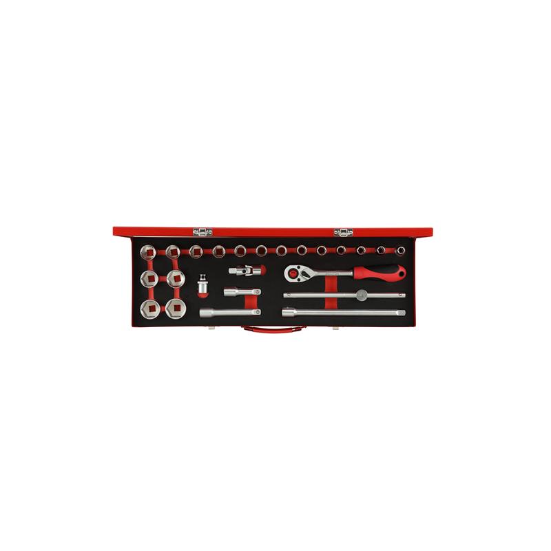 GEDORE Steckschlüssel-Satz mit 1/2 Zoll und 10 bis 32 mm, 24-teilig - R69004024