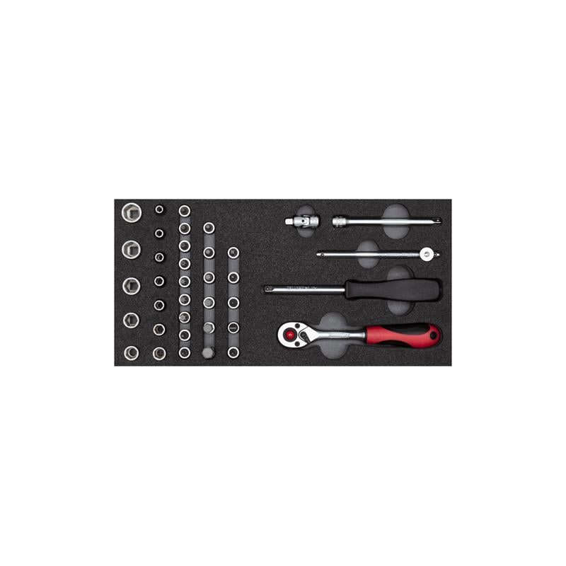 GEDORE Steckschlüssel-Satz 1/4" 2/6 Check-Tool-Modul 37-teilig R22150006