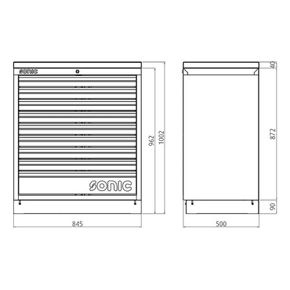 Sonic MSS 845mm Schrank ohne Arbeitsplatte